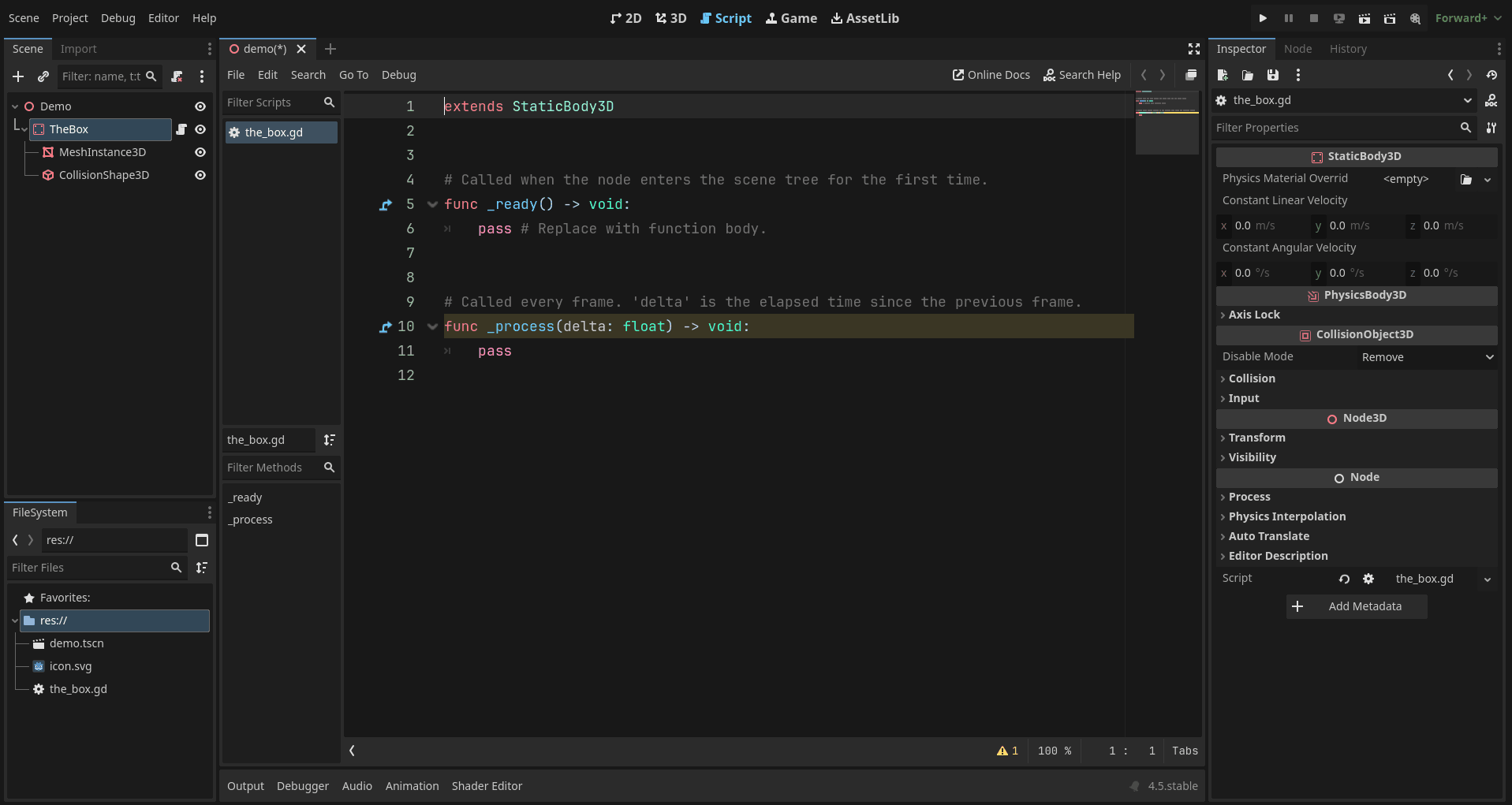 Script editor